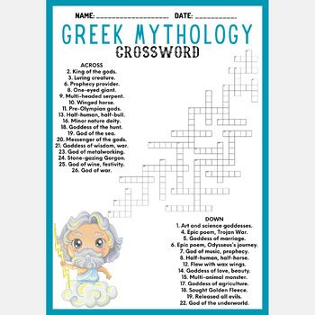 greek god crossword clue 6 letters.